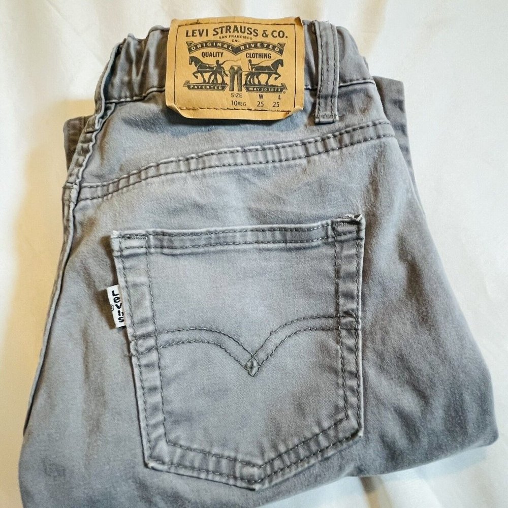 LEVI'S 514 Straight Leg Gray Denim Jeans Boy's Size 10 Reg W25 x L25 - Picture 11 of 11